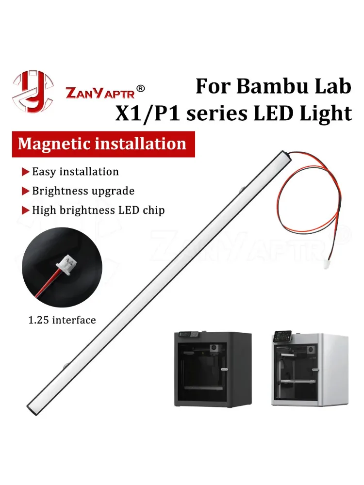 Für Bambu Lab X1/P1 LED-Licht Verbesserte Lichtleiste Hochhelle Beleuchtung Magnetische Installation für P1S X1C 3D-Drucker-Teile