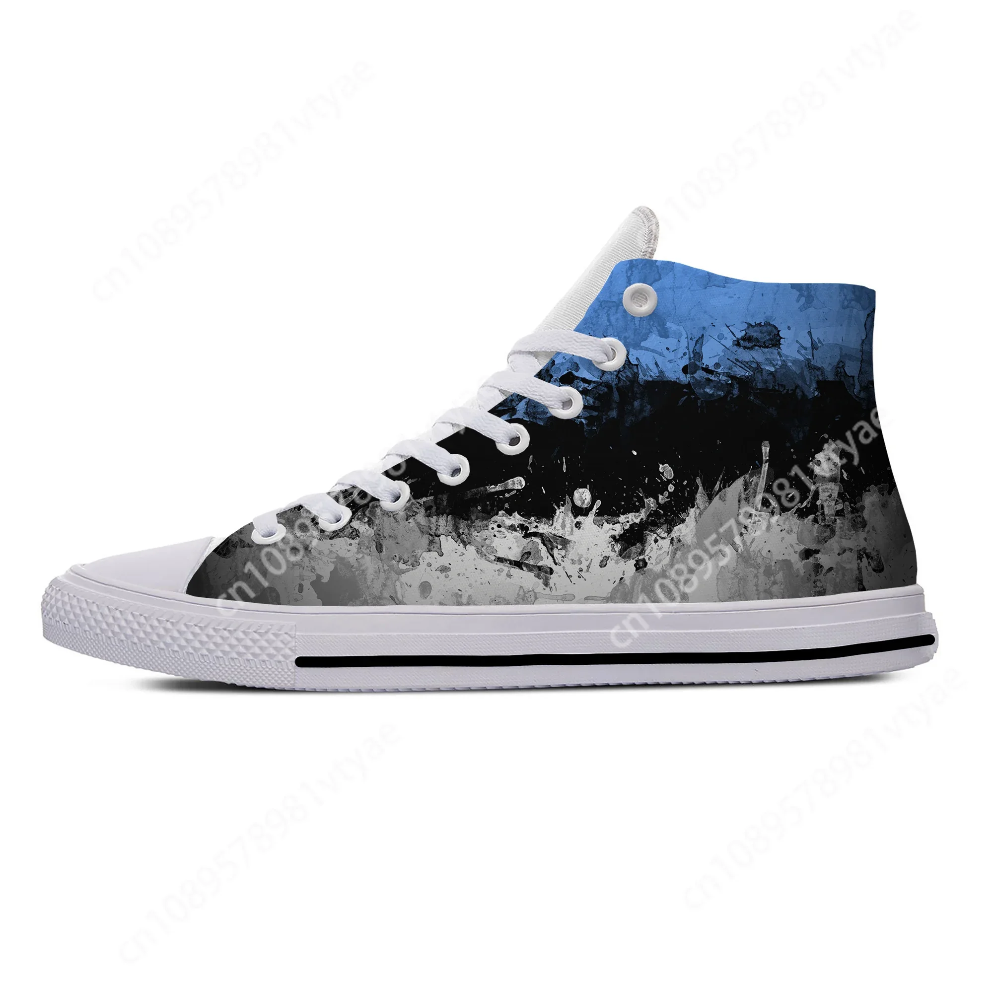 

Hot Estonia Estonian Flag Patriotic Pride Fashion Casual Cloth Shoes High Top Lightweight Breathable 3D Print Men Women Sneakers