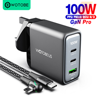 100W GaN USB-C Wall Charger,USB C PD100W PD65W 45W 20W For Laptop MacBook Pro Thinkpad iPhone 14 13 12 Pro Max Samsung Galaxy