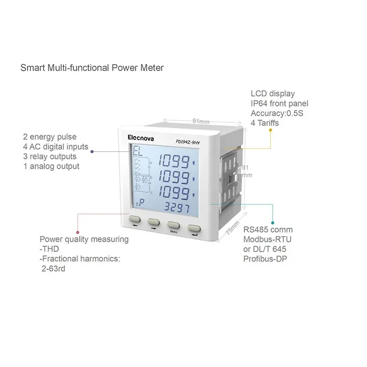 Electric Digital Price and Analysis Analyser Smart Electricity 3 Data Three Phase Lora Power Meter