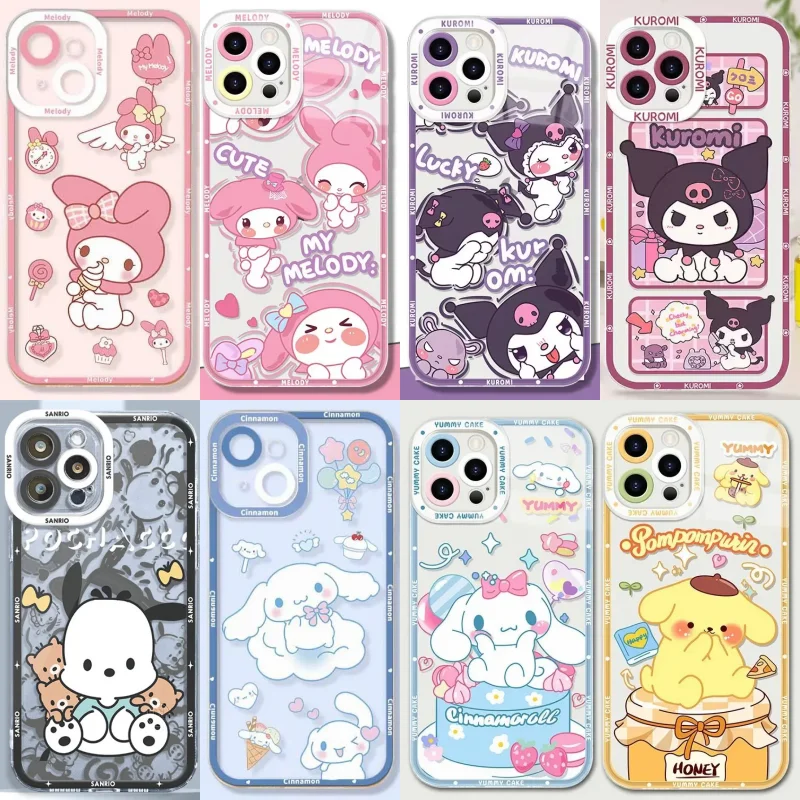 Melody Kuromi Case Cover For Iphone 16 15 14 13 12 11 Pro Max XR XS Max X 6 6S 7 8 15 Plus  shell  Lovely Cartoon Sanrio Casing