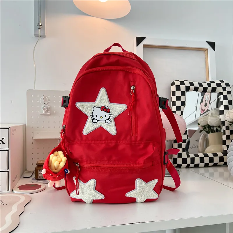 

Sanrio Hello Kitty Anime Cute Backpack Schoolbags Student Cartoon Travel Large Capacity Shoulder Bag Birthday Gift for Friend