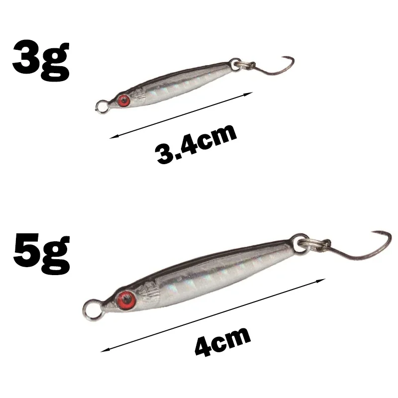 1PC Lead Fish 3g 5g Tiny Jig Hard Bait Longcast Small Metal Lure Single Hook beach stream UL Fishing Tackle Small Jig Lure Pesca