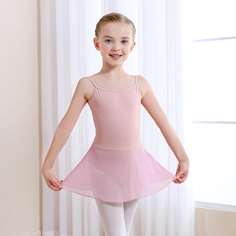 Children's dance uniform, girls' ballet training uniform, summer short sleeved suspender gymnastics skirt, Chinese dance profess