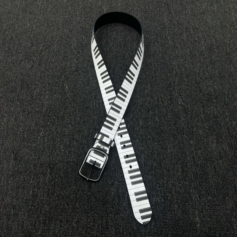 Daily Wear Waist Belt with Piano Pattern 110 Strap and Adjustable Pin Closure for Outfit Accent