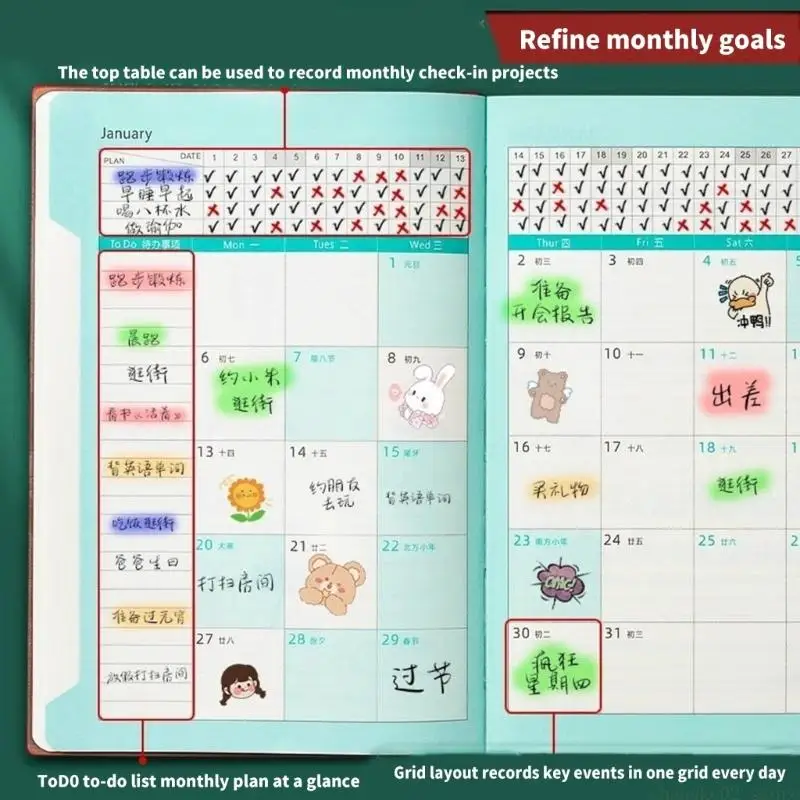 

2026 Yearly Organizers Notebook Time Management Journal Daily Planner For Travelers With Structured Planning Layouts