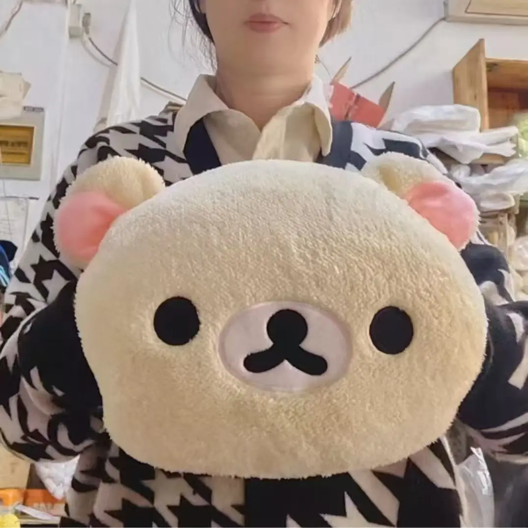 Cute Rilakkuma Plush Warm Hand Pillow Cartoon Bear Peluche Stuffed Toy kawaii room decor Soft Cushion Birthday Gift for kids