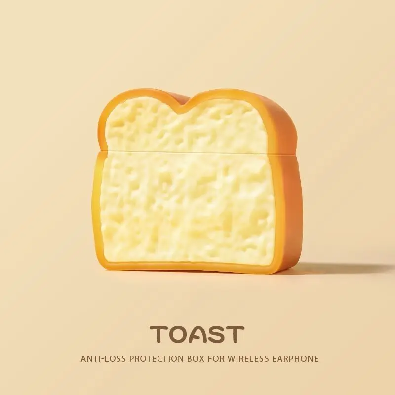 Simulated Toast Bread for AirPodsPro2 Bluetooth Wireless Headphone Cover AirPods3 Headphone Protective Case AirPods 2 Shockproof