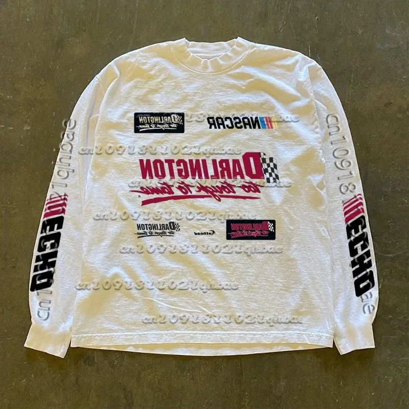 أوائل الخريف جديد ريترو شارع العليا تنوعا التجفيف السريع شبكة طويلة الأكمام تي شيرت لكل من الرجال والنساء ، قميص مطبوع ثلاثية الأبعاد #1