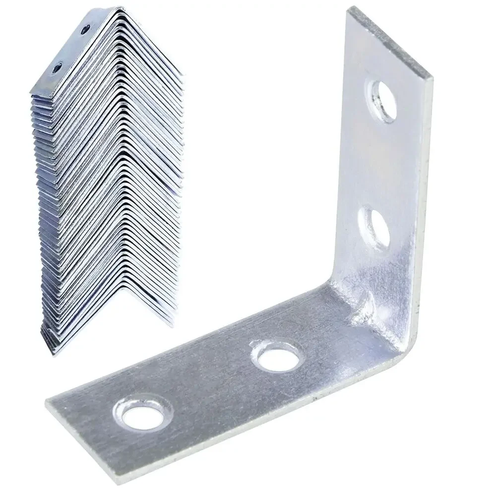 Soportes de ángulo de 90 grados de acero resistente, 20 piezas, código de ángulo recto en forma de L de Metal de 40mm (acero laminado en frío sin tornillos)