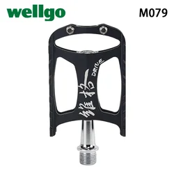 Wellgo M079 Cr-Mo Spindle Aluminum Extruted Body Sealed Bearing Bicycle Pedal for Road MTB Bike Folding Bicycle Cycling Parts