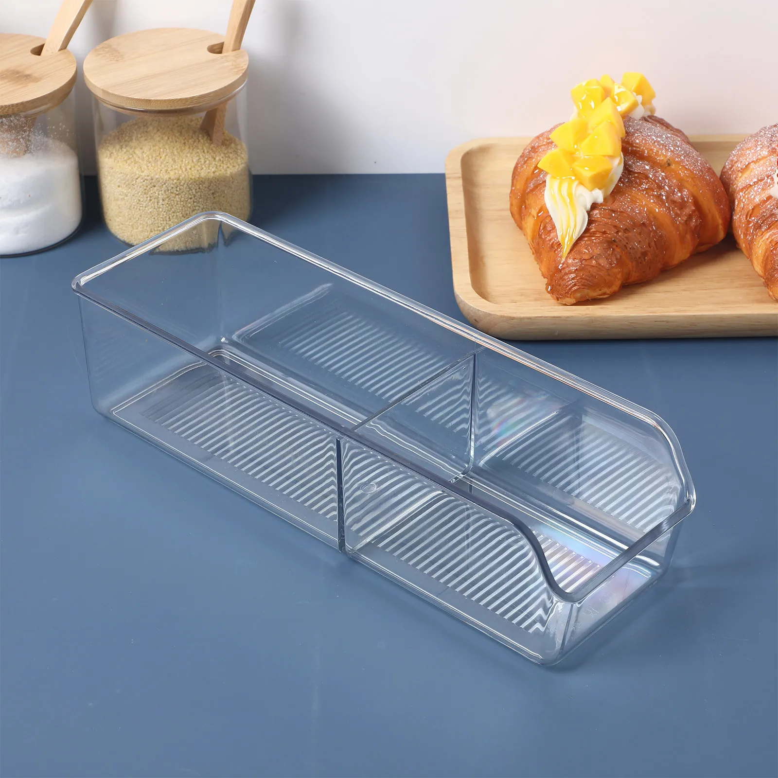 

Tea Bag Organizer Clear Divided Storage Bin Compact Desktop Kitchen Cabinet Holder Multi-Functional Tea Bag Box Organizer