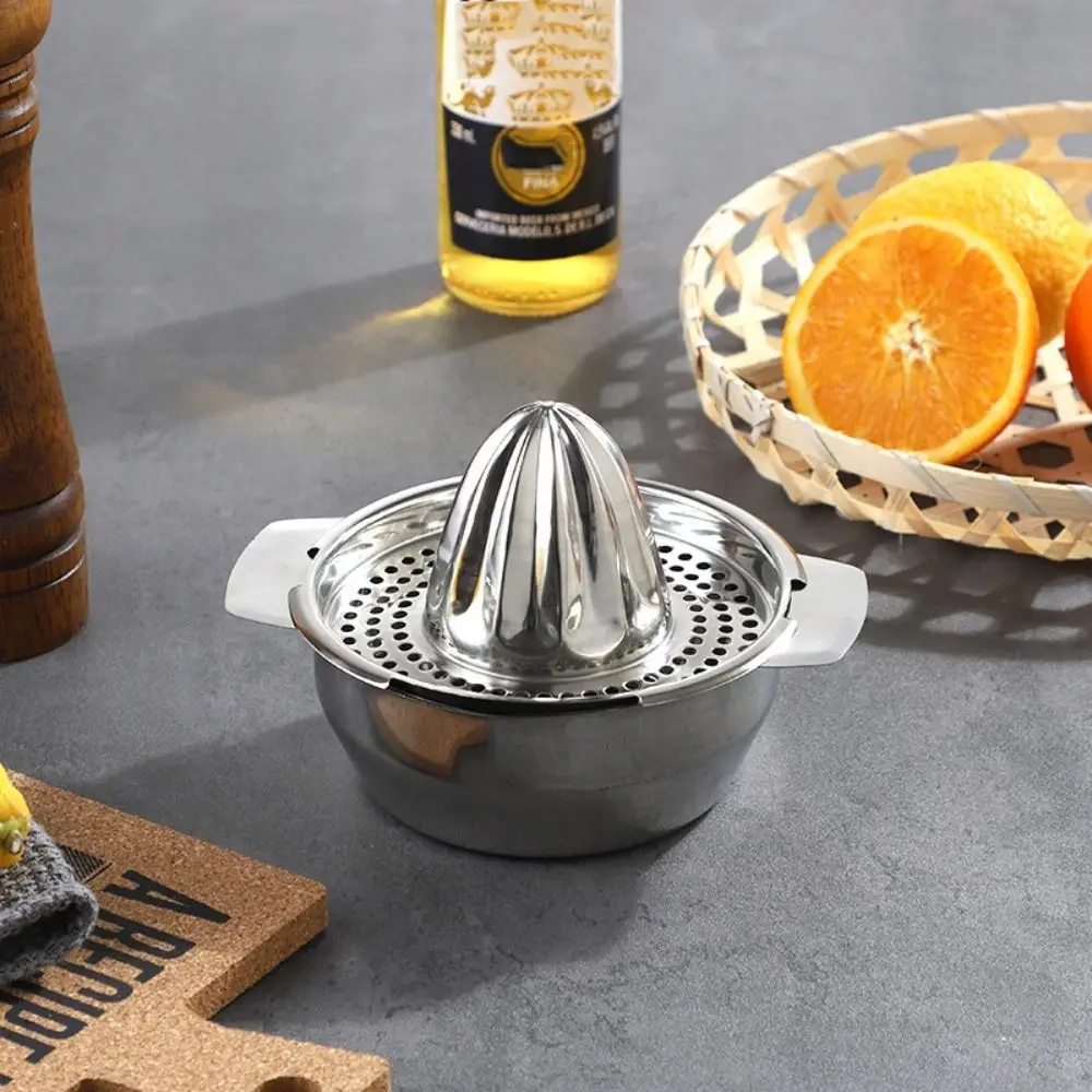 Easy To Clean Stainless Steel Manual Juicer with Bowl Removable Orange Reamer Filter Conical Head Lemon Squeezer Citrus