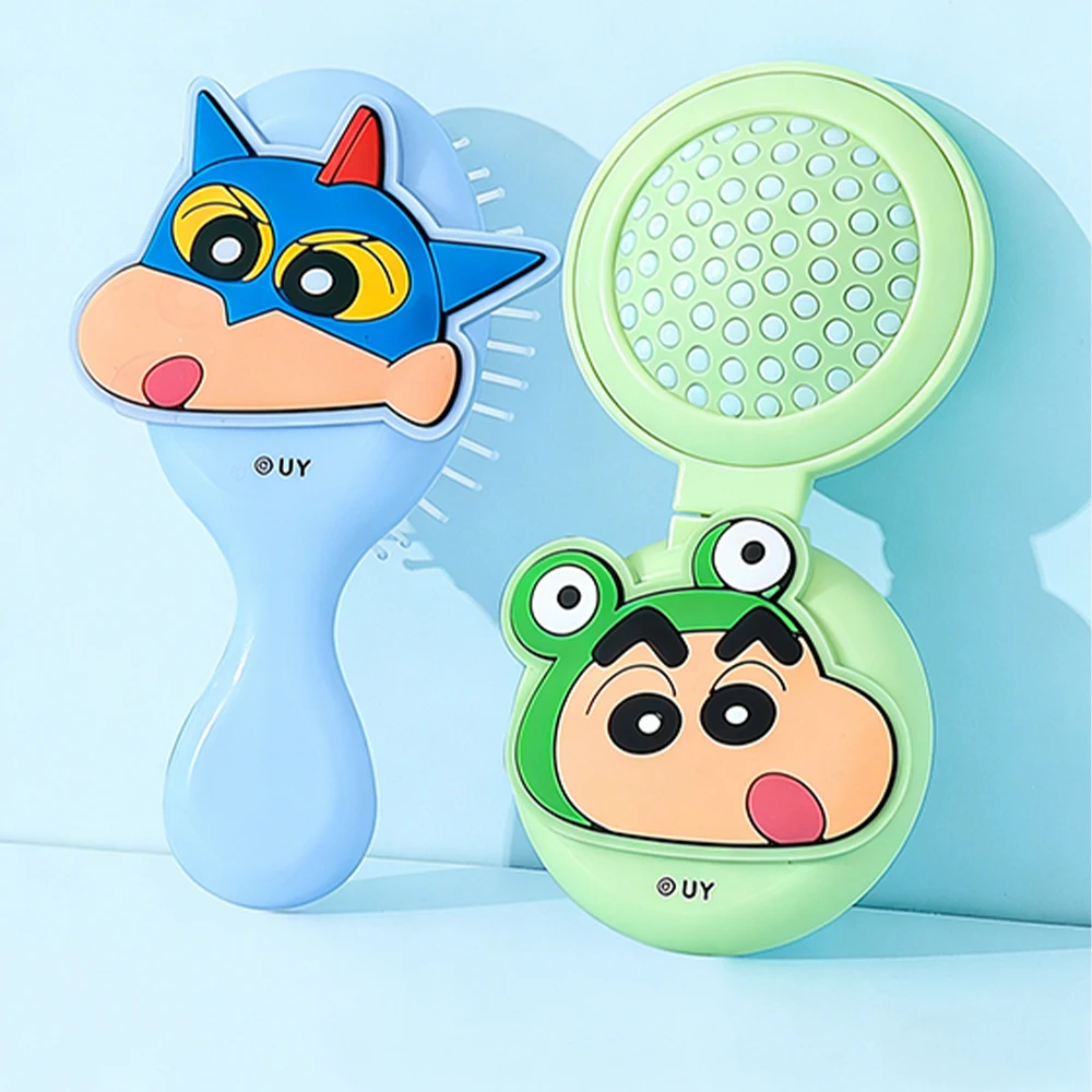 

Genuine Crayon Shin-chan Foldable Massage Cushion Comb with Storage Kawaii Anti-static Portable Hair Styling Tool