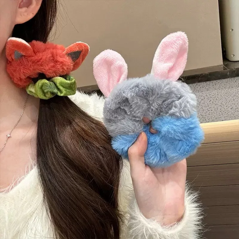 

Регулируемая повязка на голову Zootopia с ушками кролика и лисы, милые мультяшные ушки, повязка для волос, головной убор в виде животных, резинка для волос, аксессуары для волос, подарок