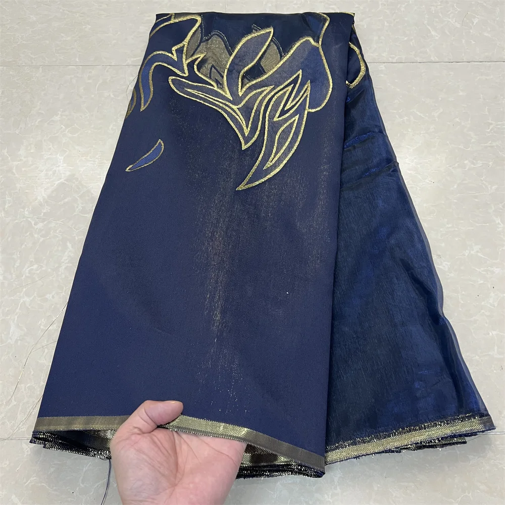 

2025Высокое качество, африканский нигерийский тюль, кружевная ткань, органза, вышивка, гипюр, парча, жаккардовые свадебные платья, вечерние платья, 5 ярдов