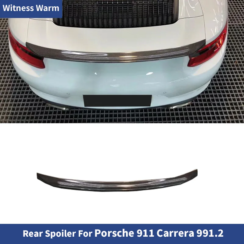 For 911 991.2 Carbon Fiber Fiblerglass Rear Spoiler Splitter Wing for Porsche 911 Carrera 991 2016-2018