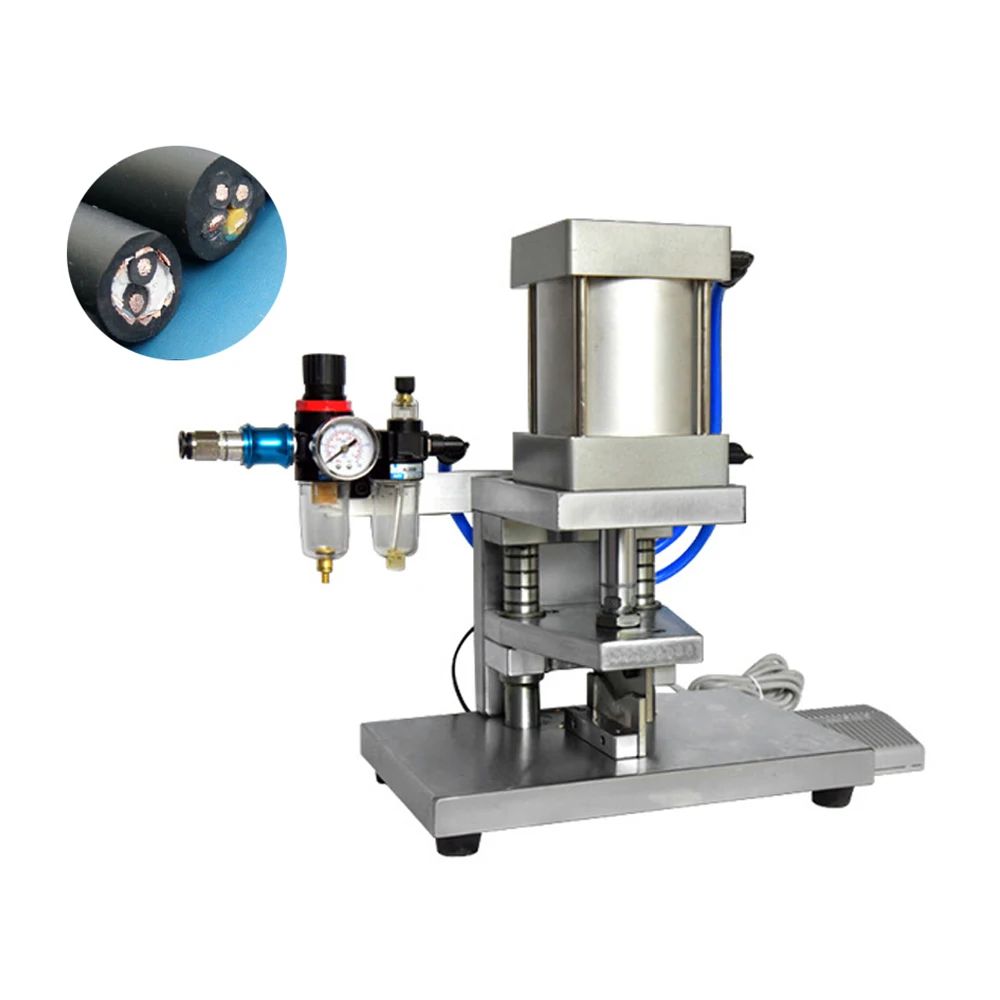 Large Square Wire Pneumatic Guillotine Cable Cutting & Stripping Machine 0.4-0.7MPa AC220V