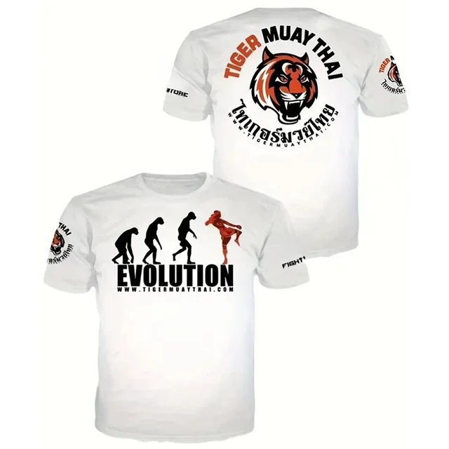 Men's T-Shirt Muay Thai Running Fitness Sports Short Sleeve Outdoor Boxing Wrestling Tracksuits Summer Breathable Children tops