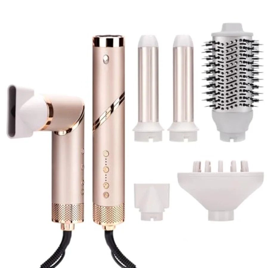 

5 in 1 Hot Air Styler and Blow Dryer Brush Auto Wrap Airstyler with Diffuser High Speed 110000 RPM Flex Hair Dryer Fast Drying