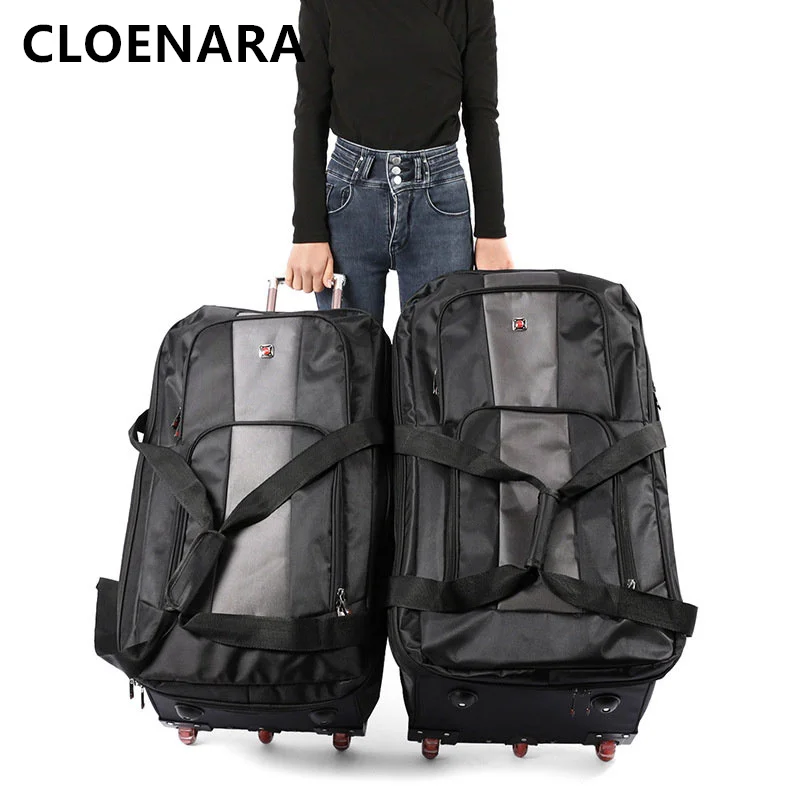 Imagem -03 - Colenara 28 32 Polegada Mala dos Homens Trolley Case Oxford Grande Capacidade Dobrável Universal Roda Rolando Bagagem Alta Qualidade