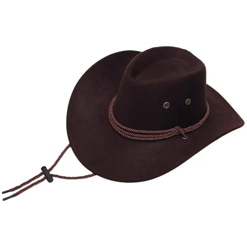 Western Cowboy Hats Fashionable Vintage Big-edge Gentleman Cowgirl Jazz Hat Holidays Parties Cosplay Hat For Outdoor Camping