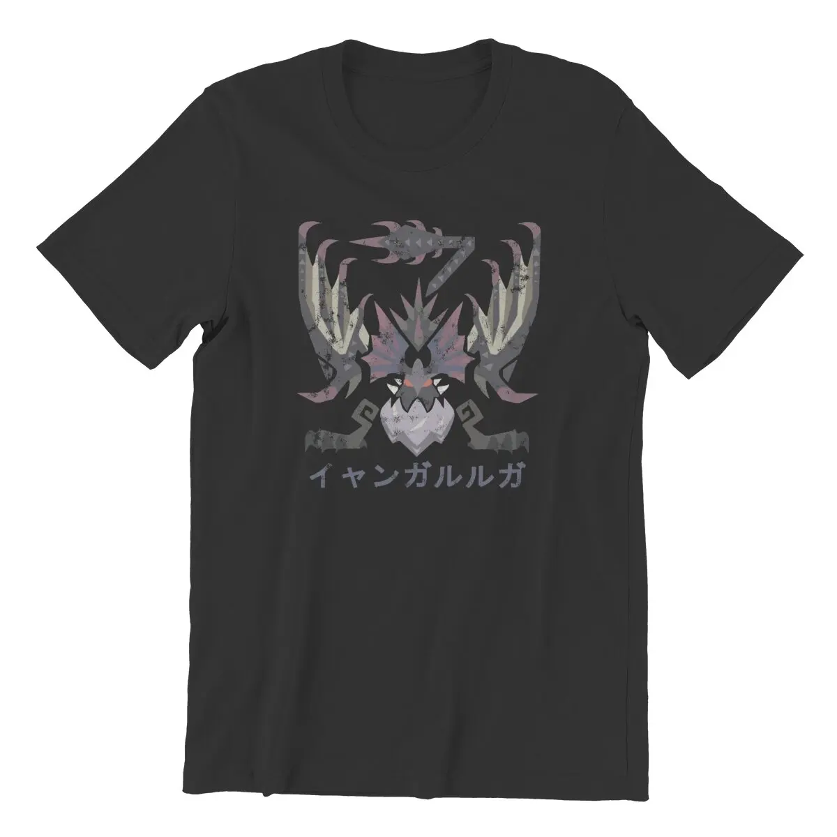 Men Monster Hunter World Iceborne Yian Garuga Kanji   T Shirts  100% Cotton Tops Hipster Gift Idea T-Shirts