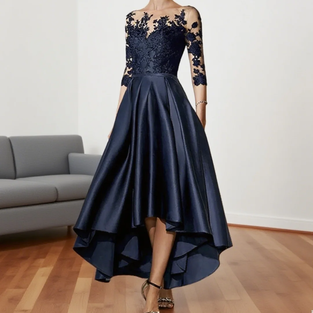 

Elegant Summer Party Gown Satin Robe Ankle Length Three Quarter Mother of Bride Dresses for Women Customized