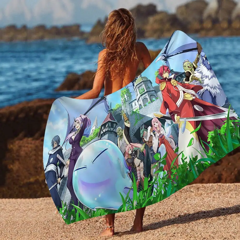 Anime That Time I Got Reincarnated Slime Microfiber Blanket Quick Drying Beach Towels Printing Absorbent Pool Towel Blanket