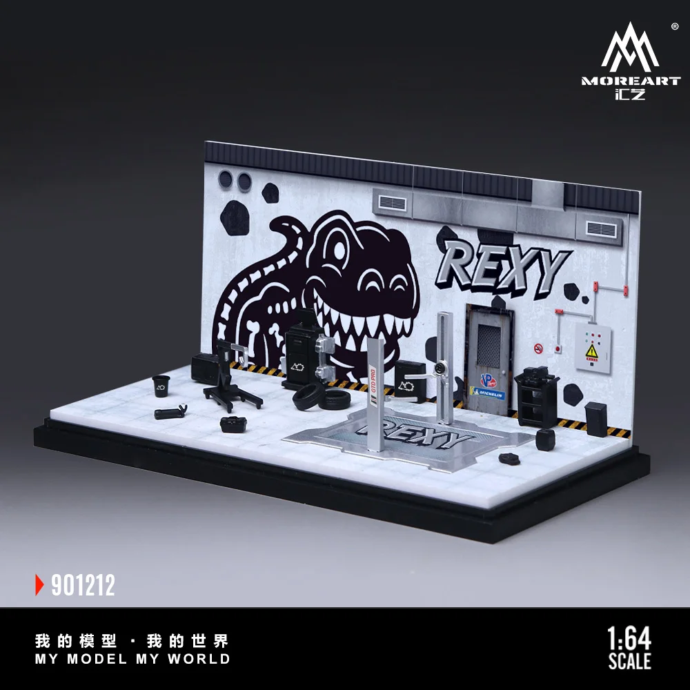 MoreArt 1:64 Garage Repair Workshop Diorama Special Custom Coating Scene Model Hobby Accessory for Car Model Collectors view 3