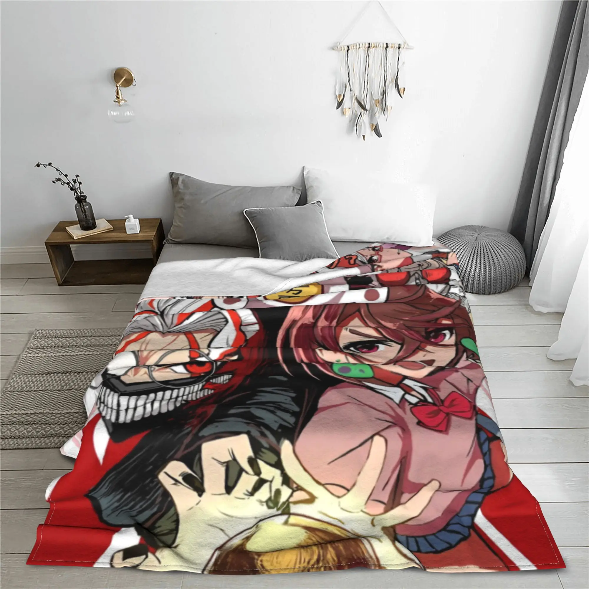 Dandadan Anime Ayase Momo Okarun Blanket Manga Japan Fleece Novelty Warm Throw Blanket Chair Covering Sofa Spring Autumn Office