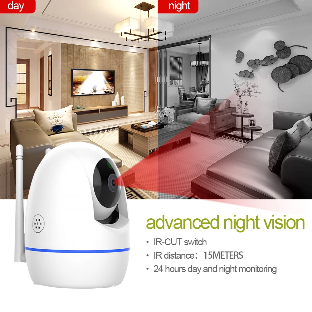 2MP Indoor Security Camera Wifi Full HD CCTV 2K Glossy Baby Monitor APP PC View Remotely 2 Way Talk Motion Detection Ycc365plus