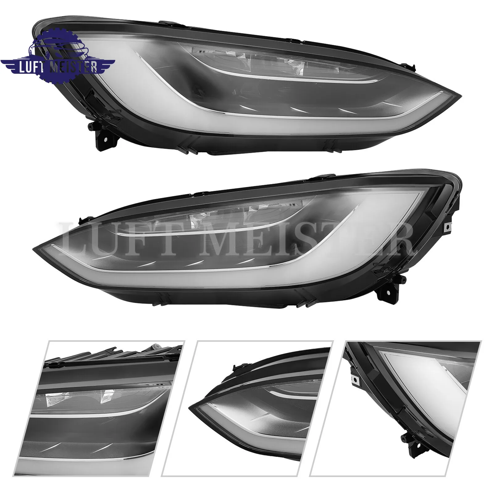 

2pcs LED Headlight Assembly Left&Right Side Headlamp For Tesla Model X 2015-2019