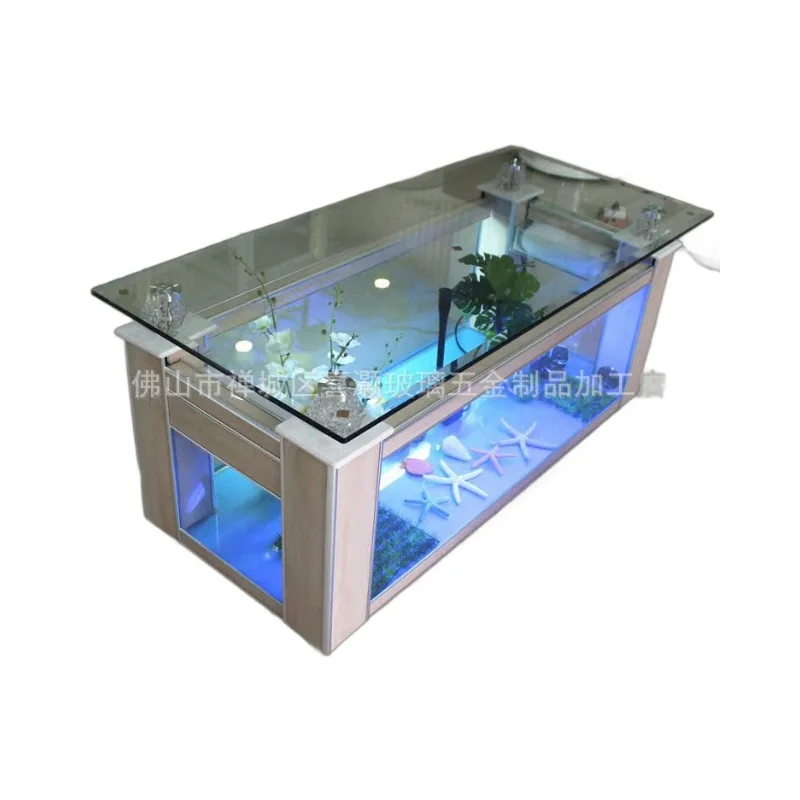 Sofa coffee table ecological fish tank aquarium living room desktop coffee table ultra-white glass