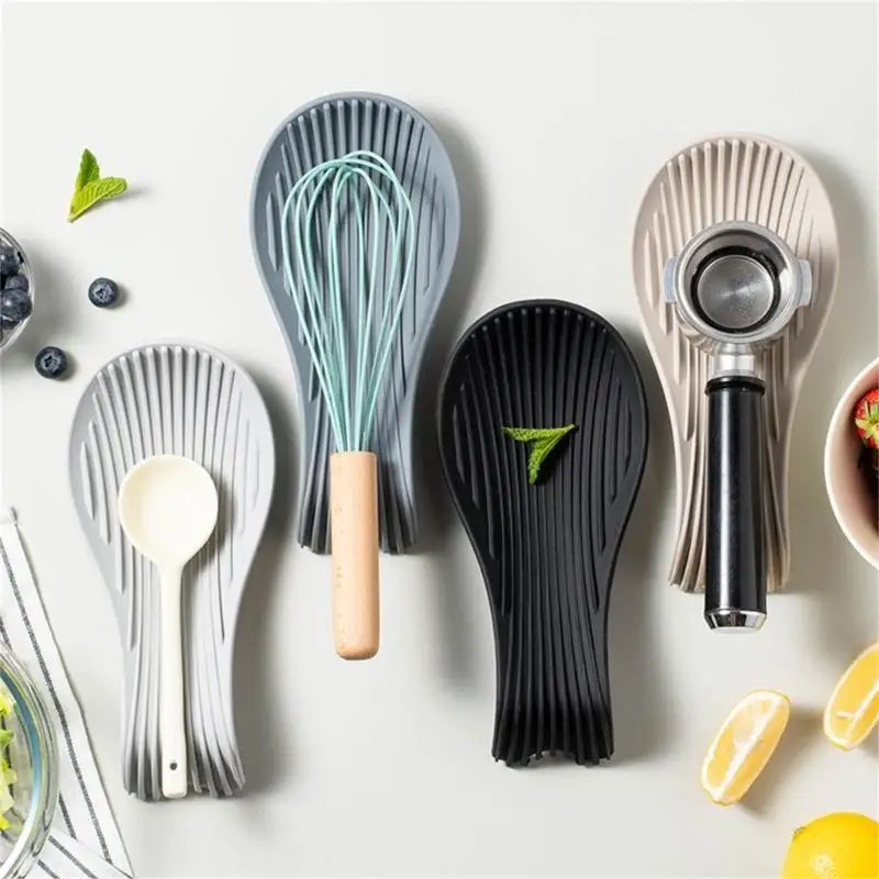 

652F Practical Kitchen Utensils Stand Efficient Spoon Stand Pad Delicate Kitchen Tool Holder Practical Utensils Placemats