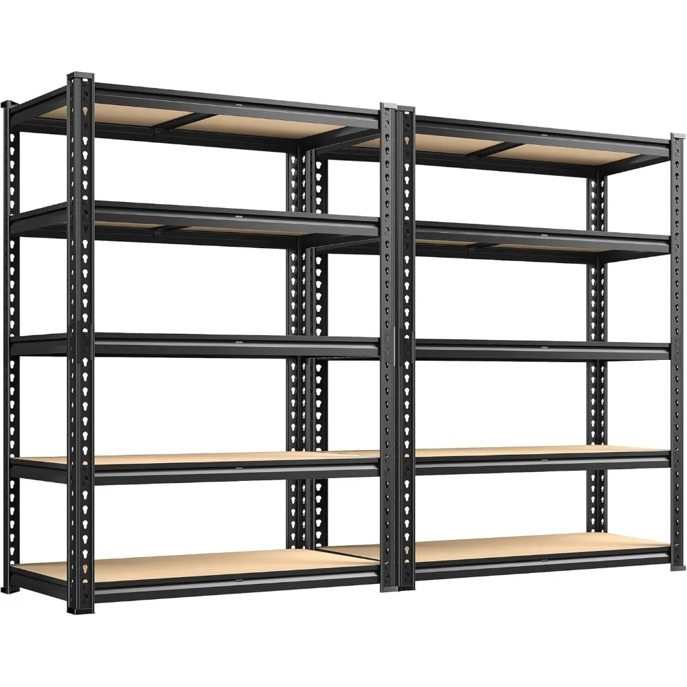 2020lbs Opslagplanken 5-Tier Garageplanken Voor Zwaar Gebruik Verstelbare Garageplanken, 35.5 "W X 11.9" D X 72 "H, 2-Pack