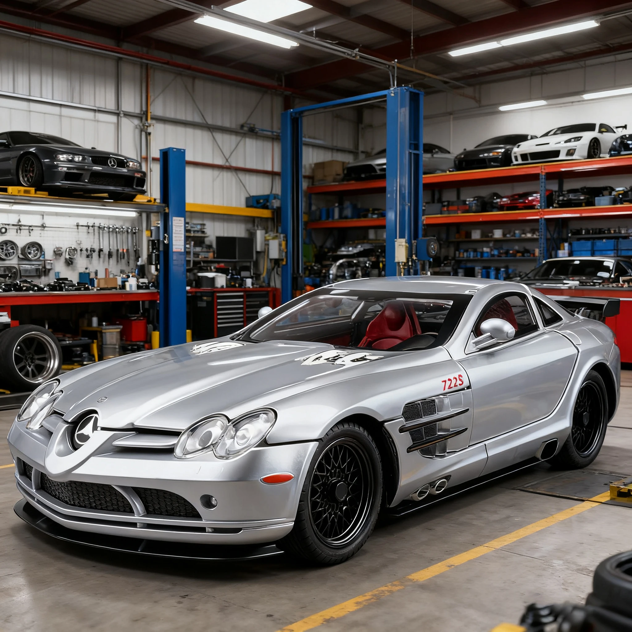 1:24 mercedes-benz slr supercar liga modelo de carro som e luz puxar para trás brinquedo das crianças colecionáveis presente aniversário