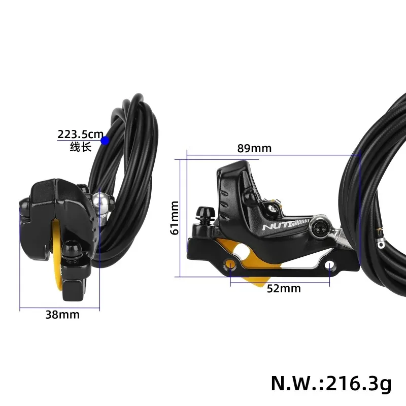 4-Piston Hydraulic Disc Brake Caliper with Brake Line & Cut-off Switch for KuKirin G4 Max Scooter Oringinal Scooter Accessories