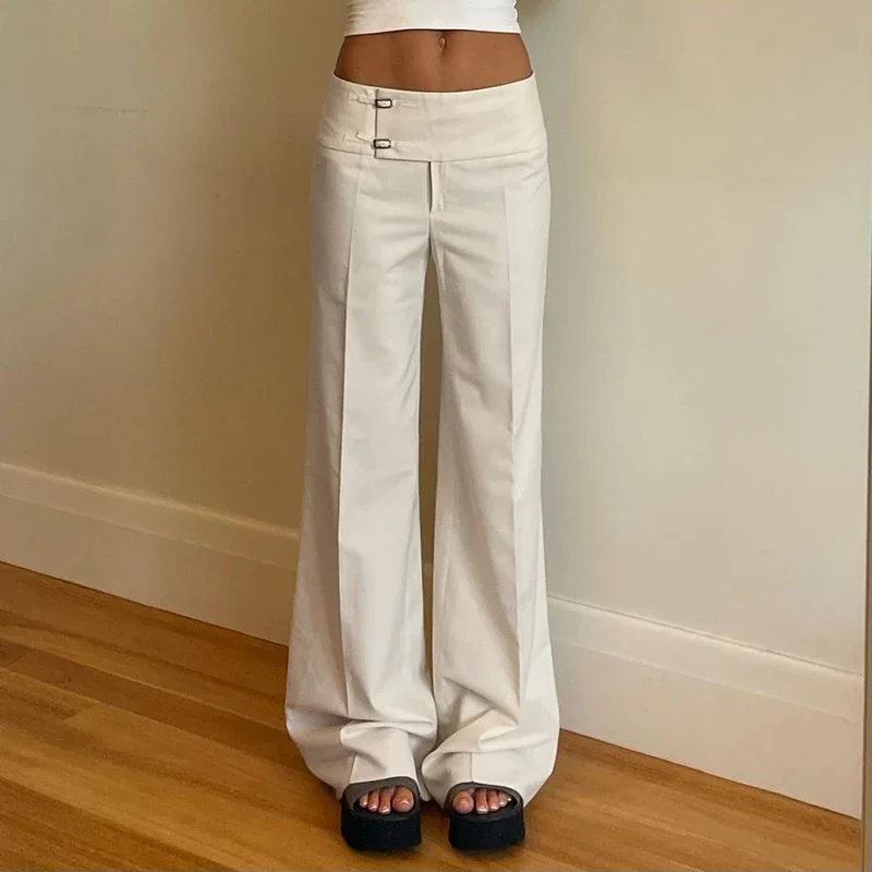 

Fashion Solid Loose Casual Women Long Pants Simple Basic All-Match Office Lady Style Bottoms