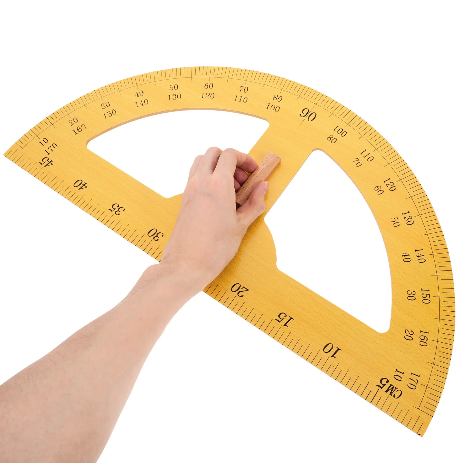 

Giant Semi-Circle Protractor 180 Degree Teaching Tool Large Handheld Angle Measuring Drawing Protractor for Teacher Supplies