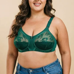 No Rims Thin No Sponge Hollow Out  Sexy Lace Bra Lingerie  Full Cup Large Cup Thin Plus Size 120EFG  Bras for Women Underwear