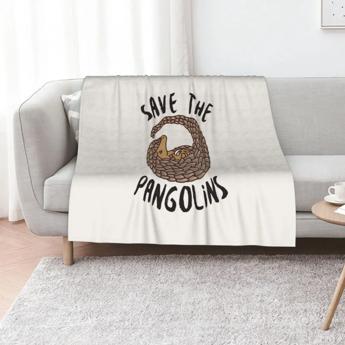 

Save the Pangolins - Curled up Pangolin Throw Blanket Bed Fashionable For Baby sofa bed Kid'S Blankets
