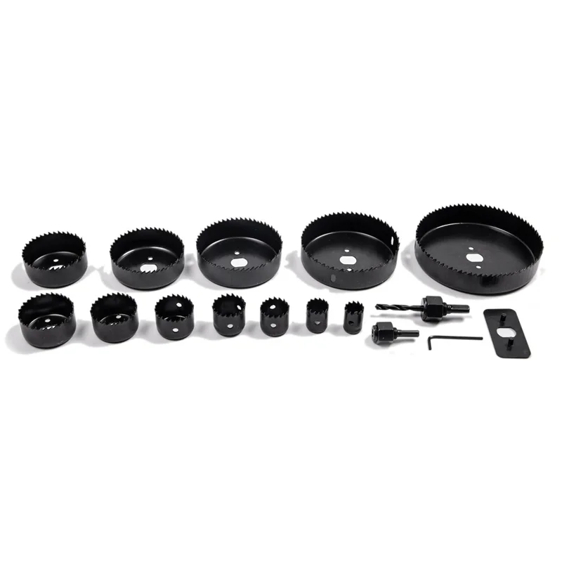 YLS-16Pcs مجموعة منشار الثقب 3/4 بوصة إلى 5 بوصة (19-127 مم) شفرات المنشار، للخشب والبلاستيك والبلاستيك والجدران الجافة