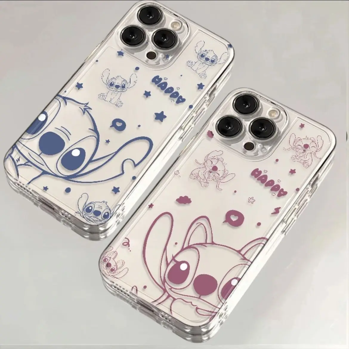 Original Cartoon Disneys Stitch Phone Case For Samsung S24 S23 S22 S21 S20 S10 FE Note 20 10 Plus Ultra Lite 5G Clear TPU Cover