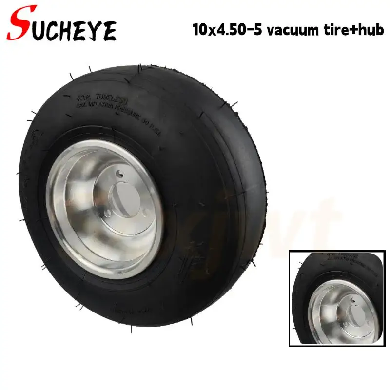 Go Kart 5 Inch Wheels Beach Car Accessories Drift Wheel 10X4.50-5 Kart Tire Highway Hub Front Wheels