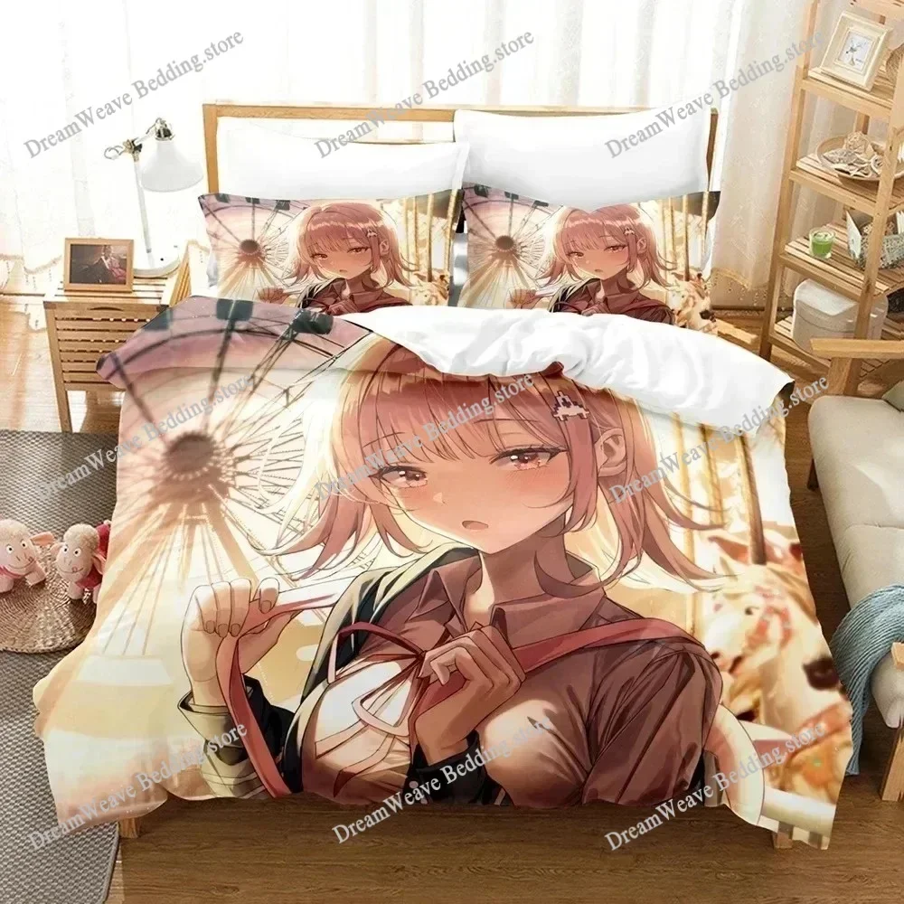 Anime Danganronpa Bedding Set,Duvet Cover Set Comforter Pillowcase,King Queen Twin Size Quilt Cover for Boys Girls Adults592592F