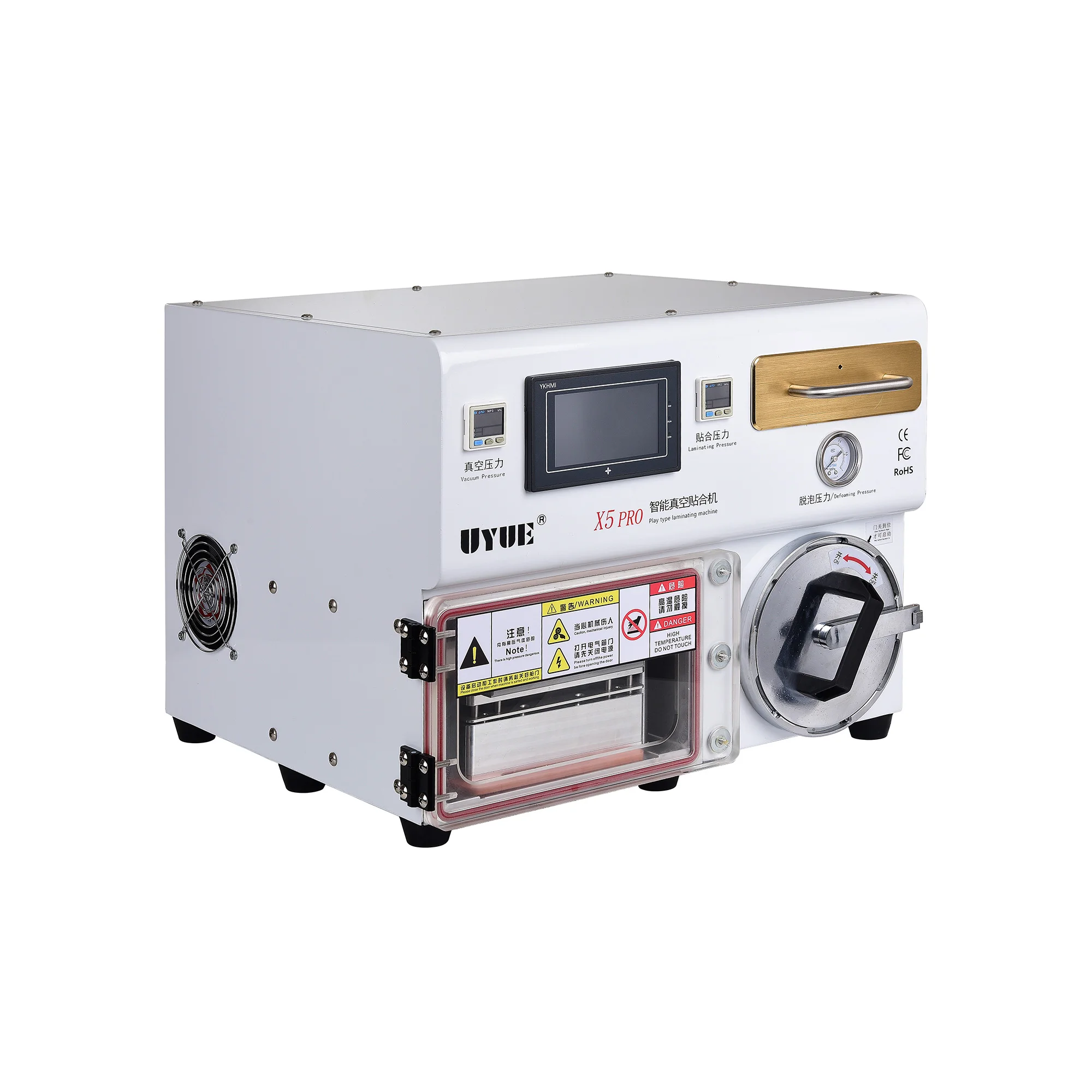 Machine de stratification OCA UYUE-X5-Pro avec dissolvant de bulles pour téléphone de 8 pouces, outil de réparation de stratification de verre LCD à écran incurvé/plat