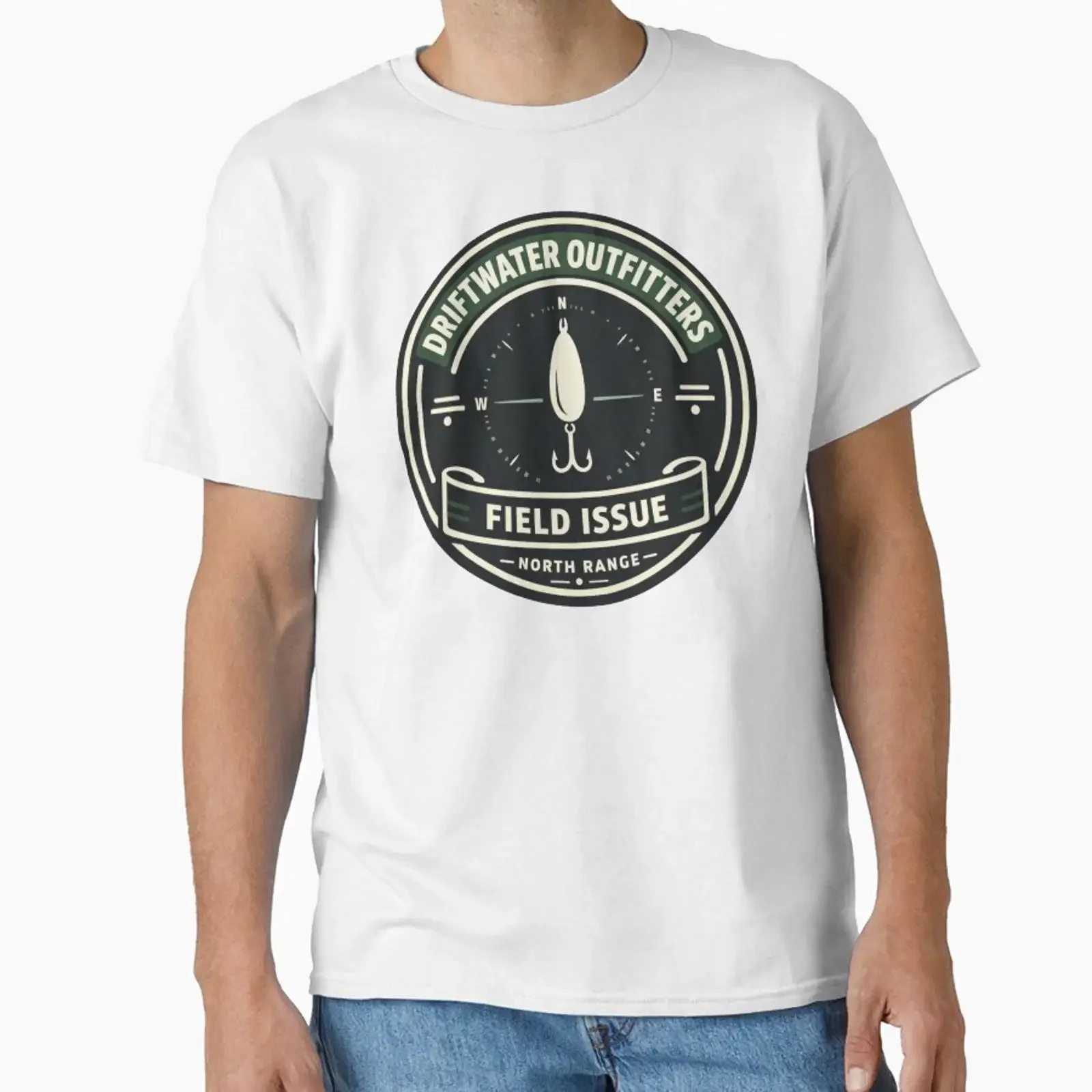 Driftwater Outfitters Field Issue Fishing Badge designed and sold by EimSol vintage Washed Comfortable streetwear