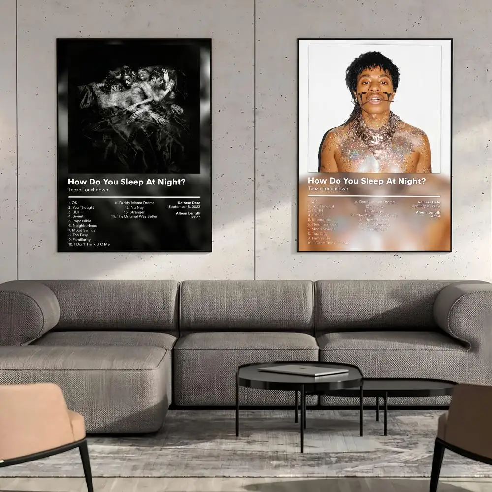 Singer Teezo Touchdown Album Poster HD Wall Art Aesthetic Home Decor for Living Room Bedroom Café Office Stylish Gift
