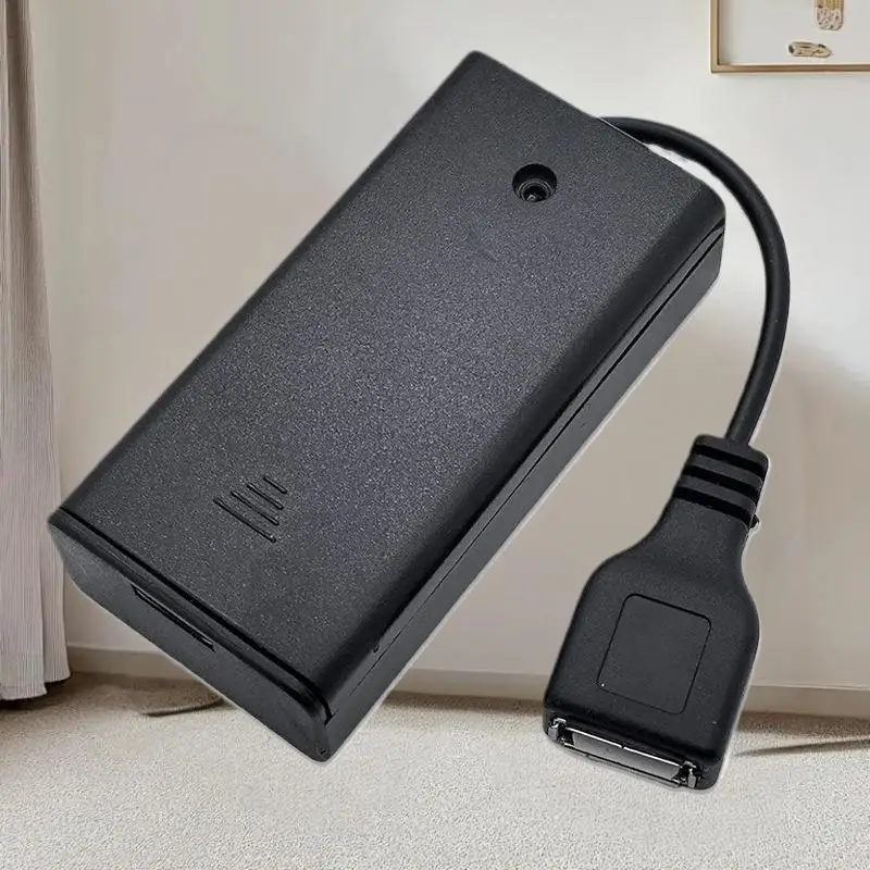 △ 1/4Pcs Extend Cable Port Cover 2*AA 3V USB Female Battery Case Holder For Building Blocks LED Light Kit With Switch And Cover